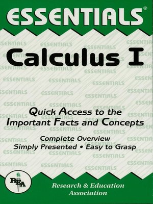 cover image of Calculus I Essentials